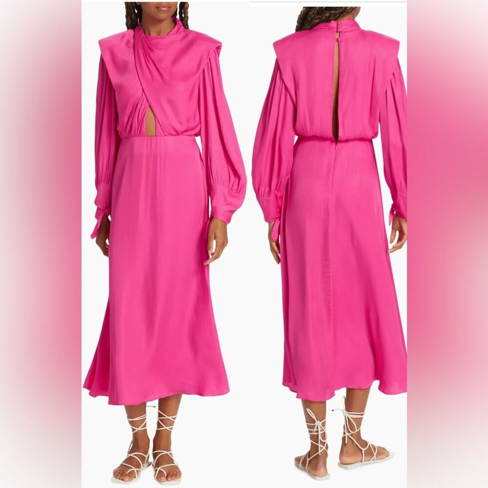 Farm Rio Draped Satin Maxi Dress